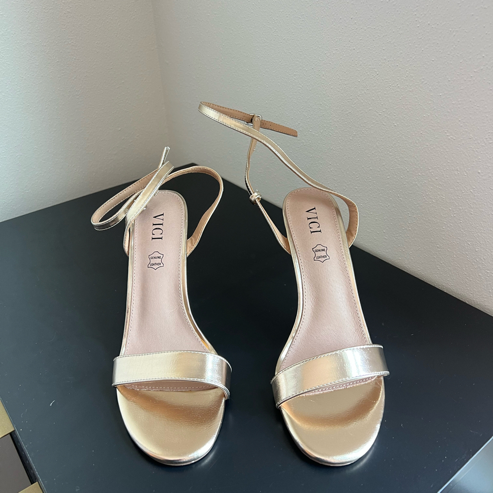 VICI gold strappy heels